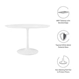 Modway Furniture Lippa 47" Round Wood Top Dining Table Default Title EEI-1118-WHI