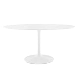 Modway Furniture Lippa 60" Oval Wood Top Dining Table WHITE EEI-1121-WHI