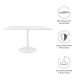 Modway Furniture Lippa 47" Square Wood Top Dining Table Default Title EEI-1125-WHI