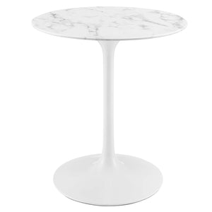 Modway Furniture Lippa 28" Round Artificial Marble Dining Table Default Title EEI-1128-WHI