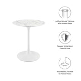 Modway Furniture Lippa 28" Round Artificial Marble Dining Table Default Title EEI-1128-WHI