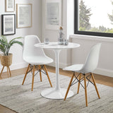 Modway Furniture Lippa 28" Round Artificial Marble Dining Table Default Title EEI-1128-WHI