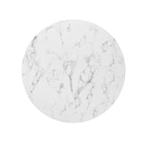 Modway Furniture Lippa 36" Round Artificial Marble Dining Table Default Title EEI-1129-WHI