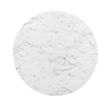 Modway Furniture Lippa 47" Round Artificial Marble Dining Table Default Title EEI-1131-WHI