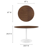 Modway Furniture Lippa 47" Round Walnut Dining Table Default Title EEI-1137-WAL