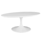 Lippa 42" Oval-Shaped Wood Top Coffee Table White EEI-1139-WHI