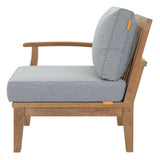 Marina Outdoor Patio Teak Left-Facing Sofa Natural Gray EEI-1148-NAT-GRY-SET