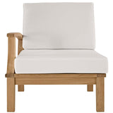 Marina Outdoor Patio Teak Left-Facing Sofa Natural White EEI-1148-NAT-WHI-SET