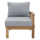 Marina Outdoor Patio Teak Right-Facing Sofa Natural Gray EEI-1149-NAT-GRY-SET