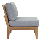 Marina Armless Outdoor Patio Teak Sofa Natural Gray EEI-1150-NAT-GRY-SET
