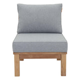 Marina Armless Outdoor Patio Teak Sofa Natural Gray EEI-1150-NAT-GRY-SET