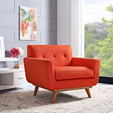 Modway Furniture Engage Upholstered Fabric Armchair Atomic Red 33 x 39.5 x 32.5
