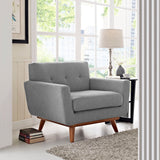 Engage Upholstered Fabric Armchair Expectation Gray EEI-1178-GRY