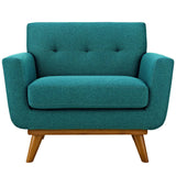Engage Upholstered Fabric Armchair Teal EEI-1178-TEA