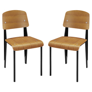Cabin Dining Side Chair Set of 2 Walnut EEI-1262-WAL