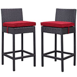 Lift Bar Stool Outdoor Patio Set of 2 Espresso Red EEI-1281-EXP-RED