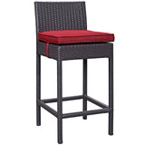 Lift Bar Stool Outdoor Patio Set of 2 Espresso Red EEI-1281-EXP-RED