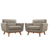 Modway Furniture Engage Armchair Wood Set of 2 Granite 40 x 33 x 32.5