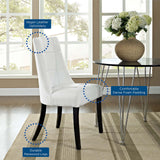 Noblesse Dining Chair Vinyl Set of 2 White EEI-1298-WHI