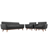 Engage Armchairs and Sofa Set of 3 Gray EEI-1345-DOR
