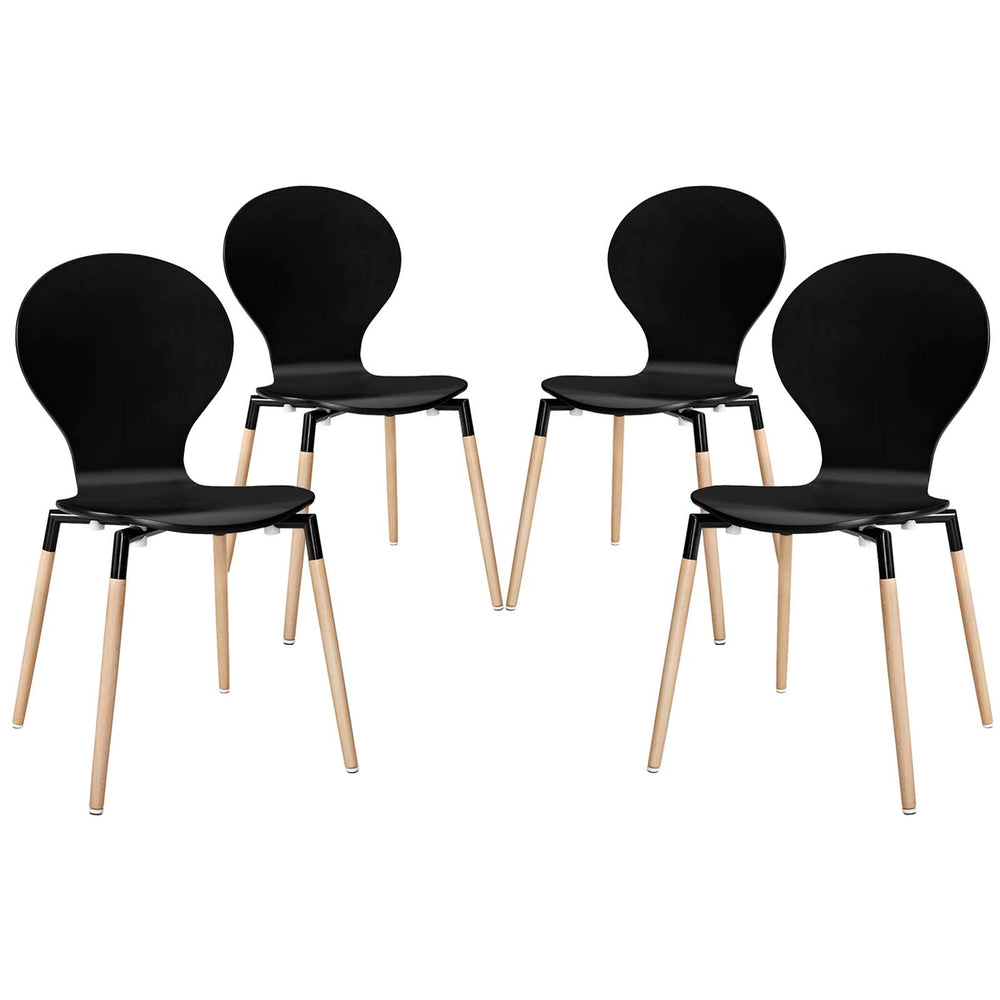 Path Dining Chair Set of 4 Black EEI-1369-BLK