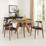 Stalwart Dining Side Chairs Set of 4 Dark Walnut Black EEI-1378-DWL-BLK