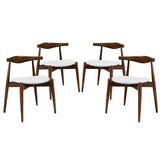 Stalwart Dining Side Chairs Set of 4 Dark Walnut White EEI-1378-DWL-WHI