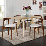 Stalwart Dining Side Chairs Set of 4 Dark Walnut White EEI-1378-DWL-WHI