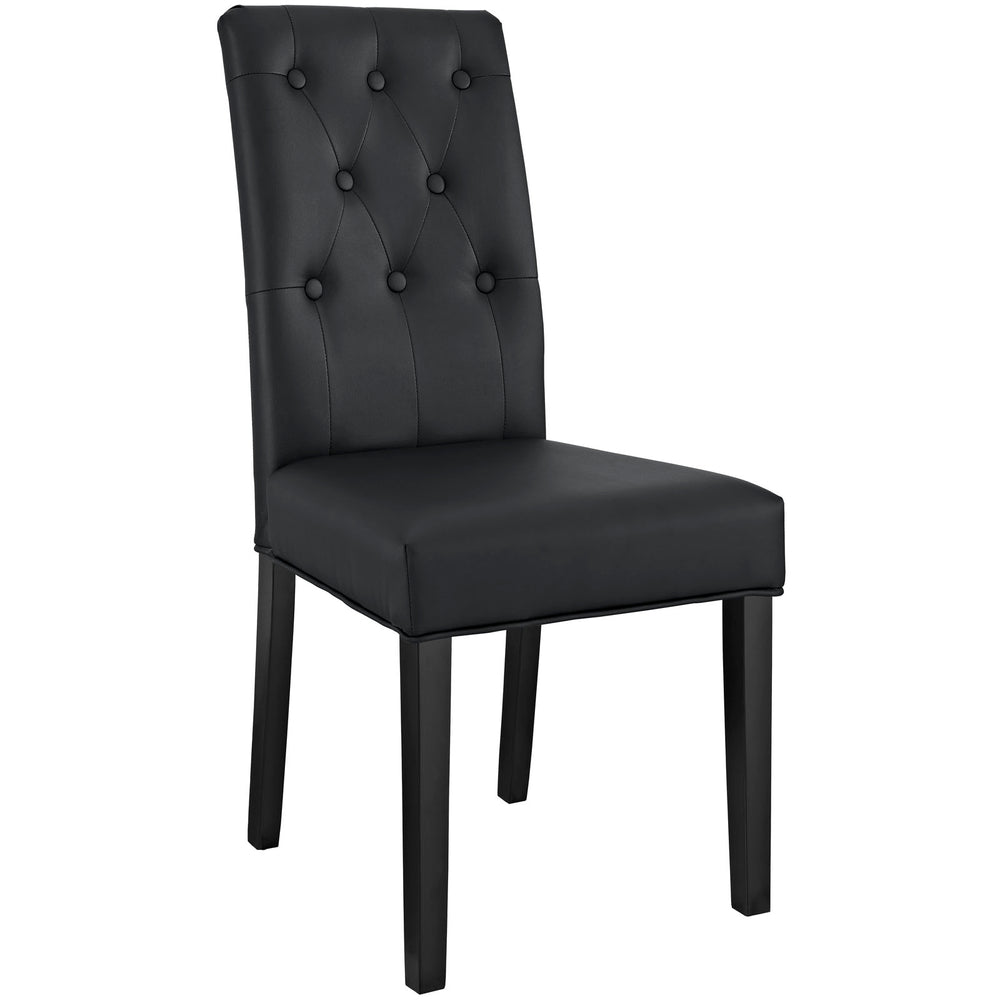 Confer Dining Vinyl Side Chair Black EEI-1382-BLK