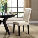 Parcel Dining Upholstered Fabric Side Chair Beige EEI-1384-BEI