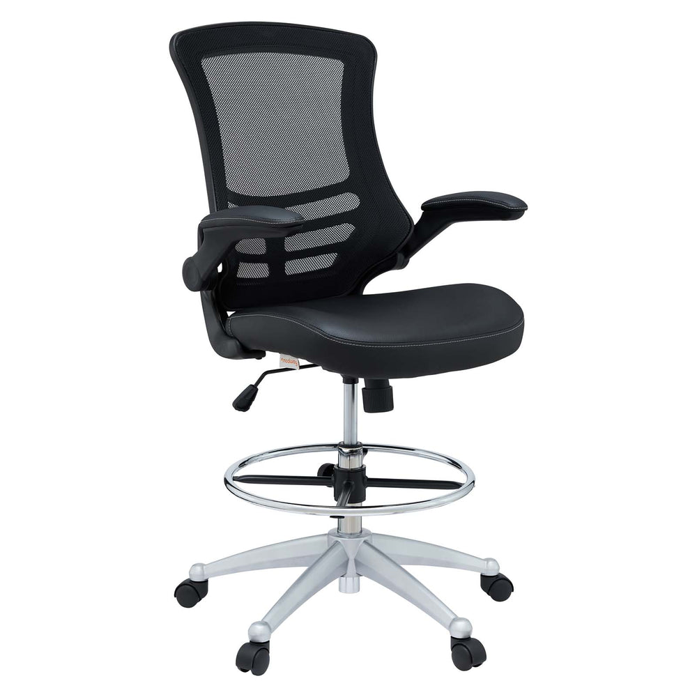 Attainment Vinyl Drafting Chair Black EEI-1422-BLK