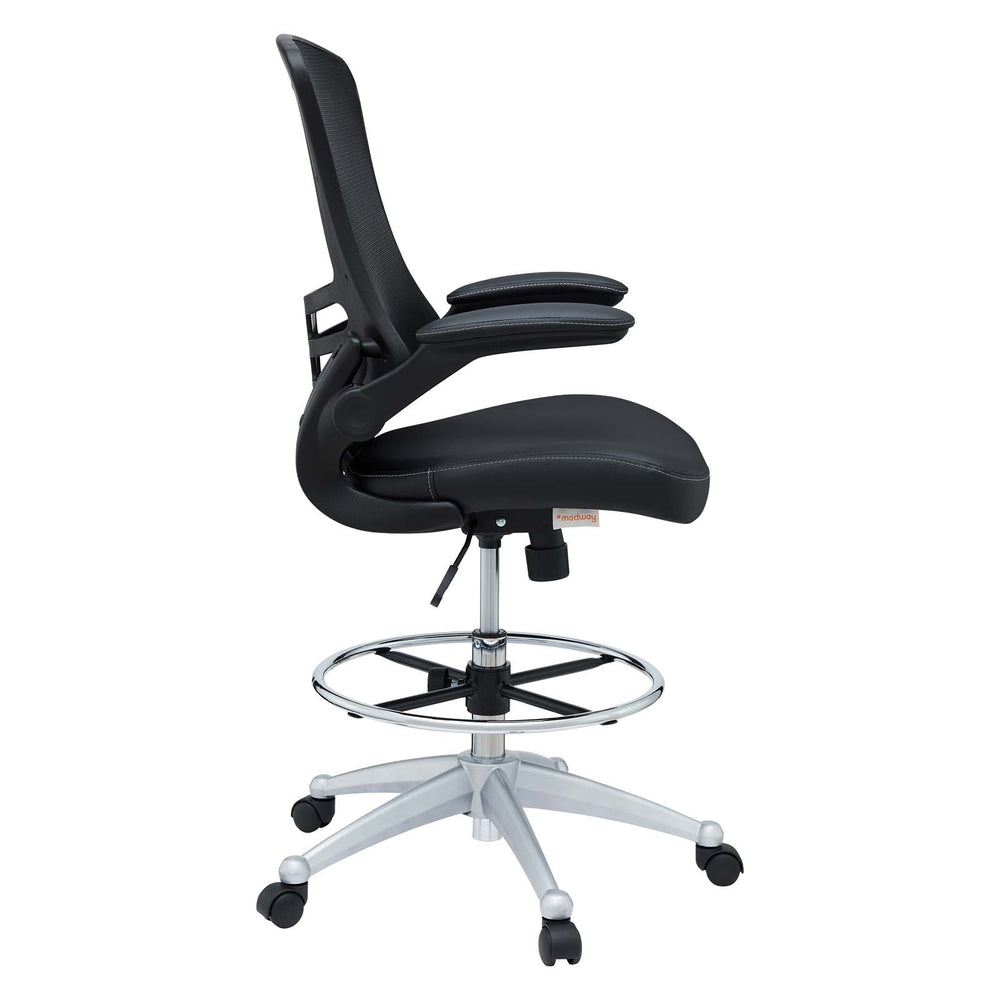 Attainment Vinyl Drafting Chair Black EEI-1422-BLK