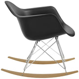 Rocker Plastic Lounge Chair Black EEI-147-BLK