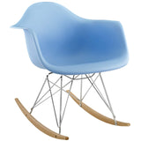 Rocker Plastic Lounge Chair Blue EEI-147-BLU