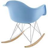 Rocker Plastic Lounge Chair Blue EEI-147-BLU