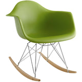 Rocker Plastic Lounge Chair Green EEI-147-GRN