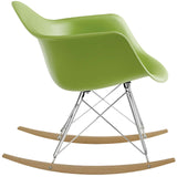 Rocker Plastic Lounge Chair Green EEI-147-GRN