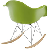 Rocker Plastic Lounge Chair Green EEI-147-GRN