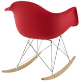 Rocker Plastic Lounge Chair Red EEI-147-RED