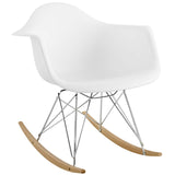 Rocker Plastic Lounge Chair White EEI-147-WHI