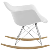 Rocker Plastic Lounge Chair White EEI-147-WHI