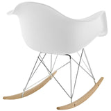 Rocker Plastic Lounge Chair White EEI-147-WHI