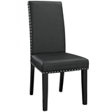 Parcel Dining Faux Leather Side Chair Black EEI-1491-BLK