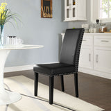 Parcel Dining Faux Leather Side Chair Black EEI-1491-BLK