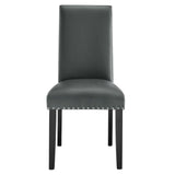 Modway Furniture Parcel Dining Faux Leather Side Chair 0423 Gray EEI-1491-GRY