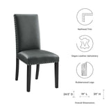 Modway Furniture Parcel Dining Faux Leather Side Chair 0423 Gray EEI-1491-GRY