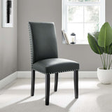 Modway Furniture Parcel Dining Faux Leather Side Chair 0423 Gray EEI-1491-GRY