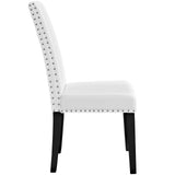 Parcel Dining Faux Leather Side Chair White EEI-1491-WHI