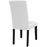 Parcel Dining Faux Leather Side Chair White EEI-1491-WHI