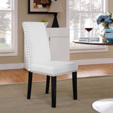 Parcel Dining Faux Leather Side Chair White EEI-1491-WHI